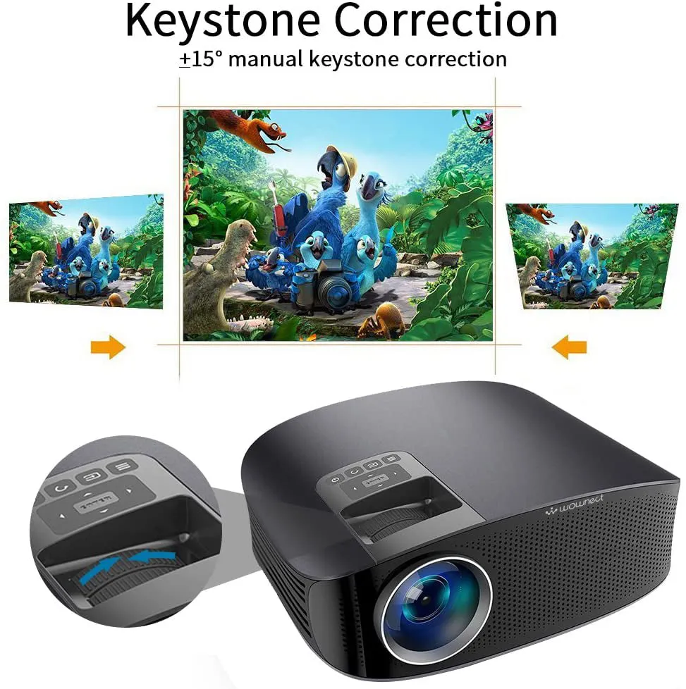 YG600 Wired Sync Multi-screen Upgraded Home Theatre Projector HD 1080P, 2000 Lumens Screen Size Upto 40-200inch, Built-in Speaker 3D Projector